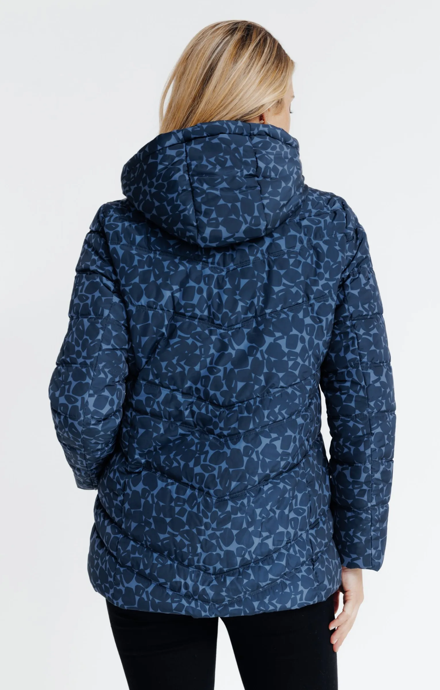 Impers & Parkas<Armand Thiery Doudoune imprimée col montant capuche - Bleu