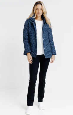 Impers & Parkas<Armand Thiery Doudoune imprimée col montant capuche - Bleu