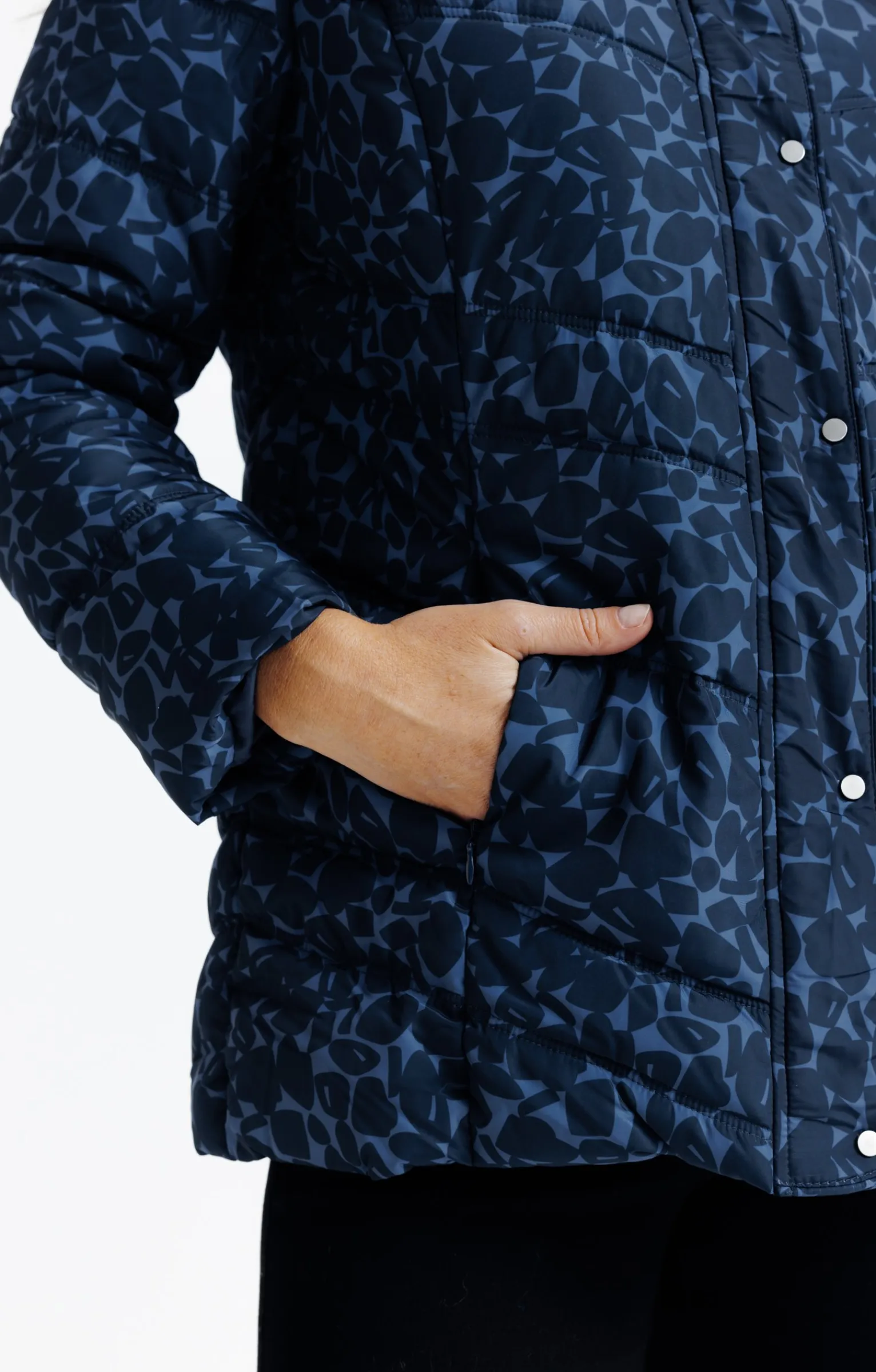 Impers & Parkas<Armand Thiery Doudoune imprimée col montant capuche - Bleu