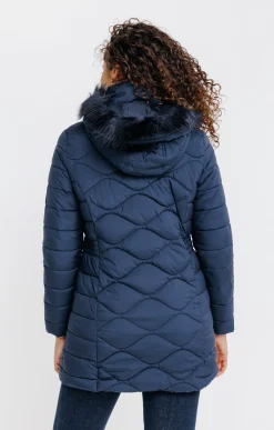 Impers & Parkas<Armand Thiery Doudoune longue au matelassage fantaisie - Marine