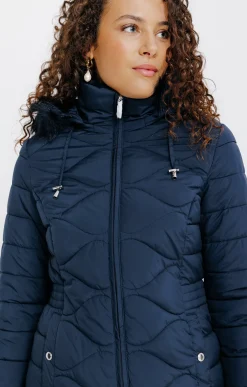 Impers & Parkas<Armand Thiery Doudoune longue au matelassage fantaisie - Marine