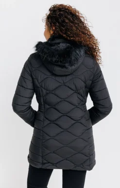 Impers & Parkas<Armand Thiery Doudoune longue au matelassage fantaisie - Noir