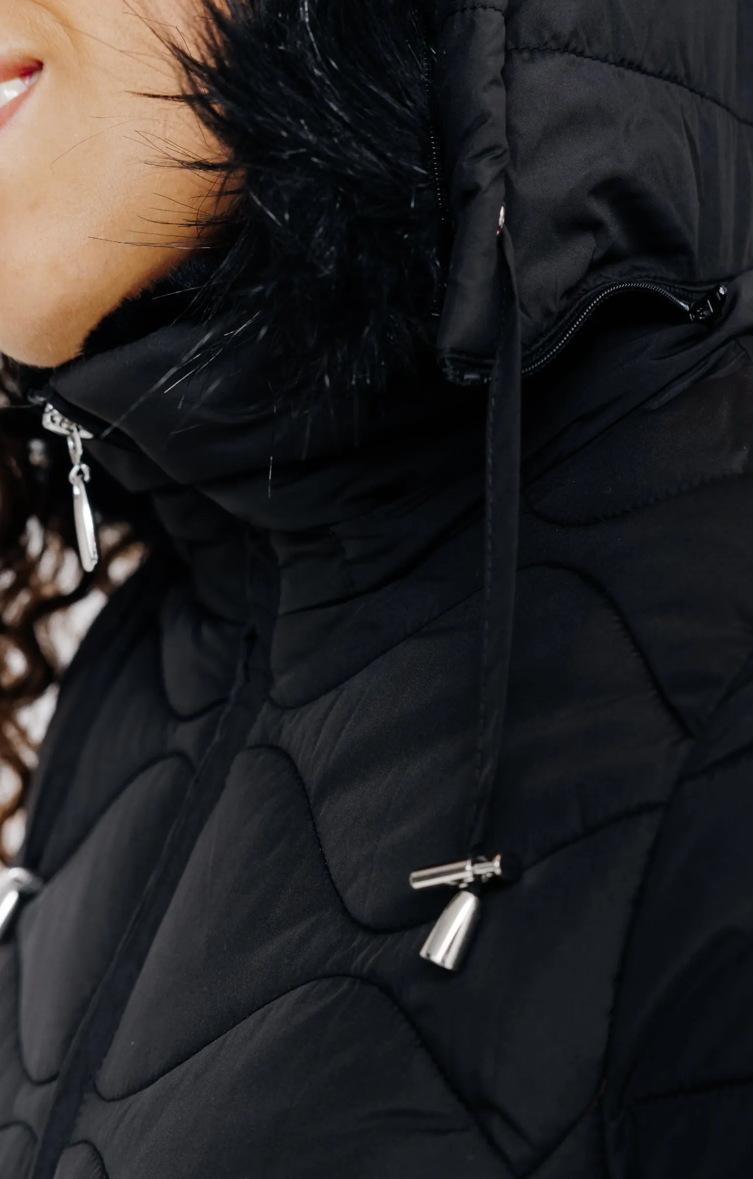 Impers & Parkas<Armand Thiery Doudoune longue au matelassage fantaisie - Noir
