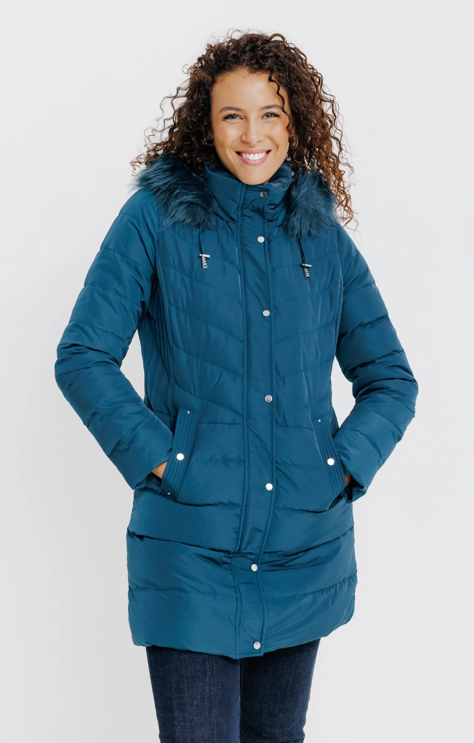 Impers & Parkas<Armand Thiery Doudoune longue en duvet et en plumes - Pétrole