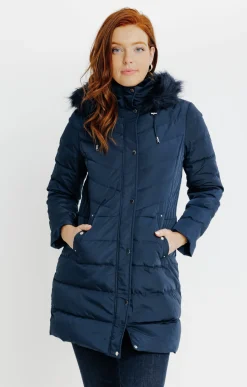 Impers & Parkas<Armand Thiery Doudoune longue en duvet et plumes - Marine