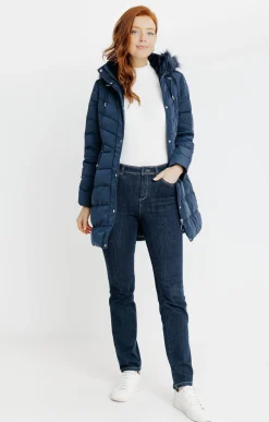 Impers & Parkas<Armand Thiery Doudoune longue en duvet et plumes - Marine
