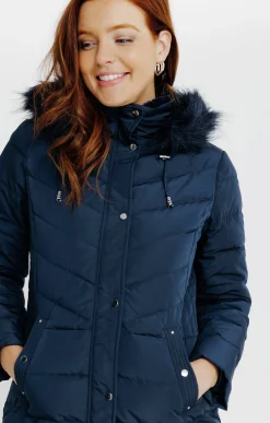 Impers & Parkas<Armand Thiery Doudoune longue en duvet et plumes - Marine