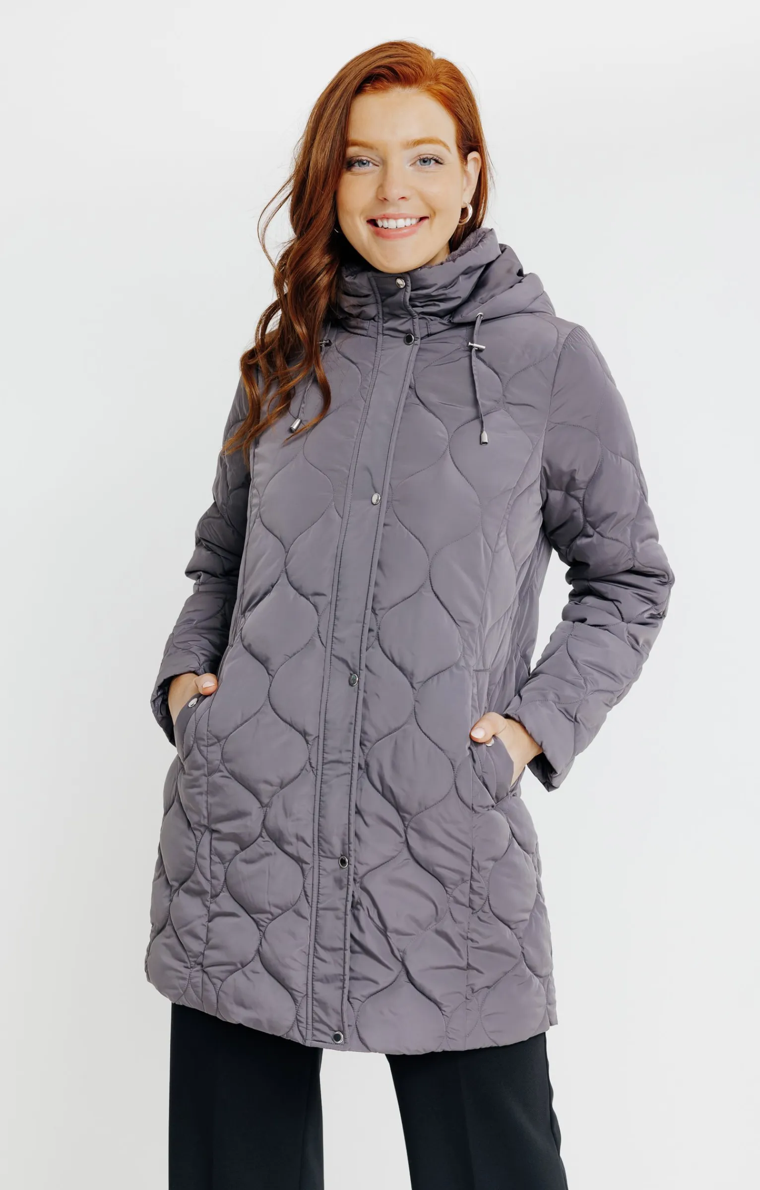 Impers & Parkas<Armand Thiery Doudoune longue matelassage fantaisie - Grismoyen