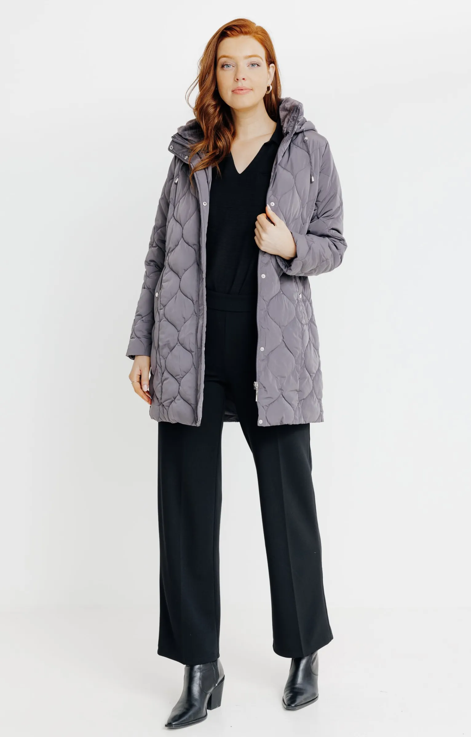 Impers & Parkas<Armand Thiery Doudoune longue matelassage fantaisie - Grismoyen