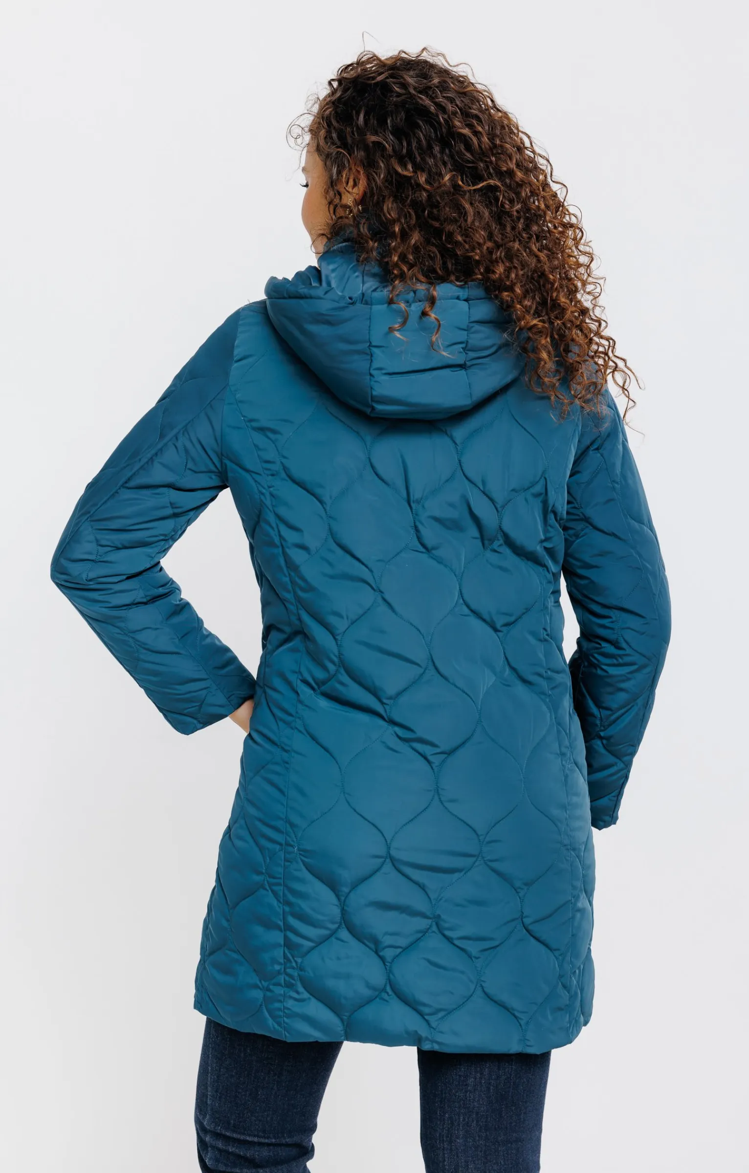 Impers & Parkas<Armand Thiery Doudoune longue matelassage fantaisie - Pétrole
