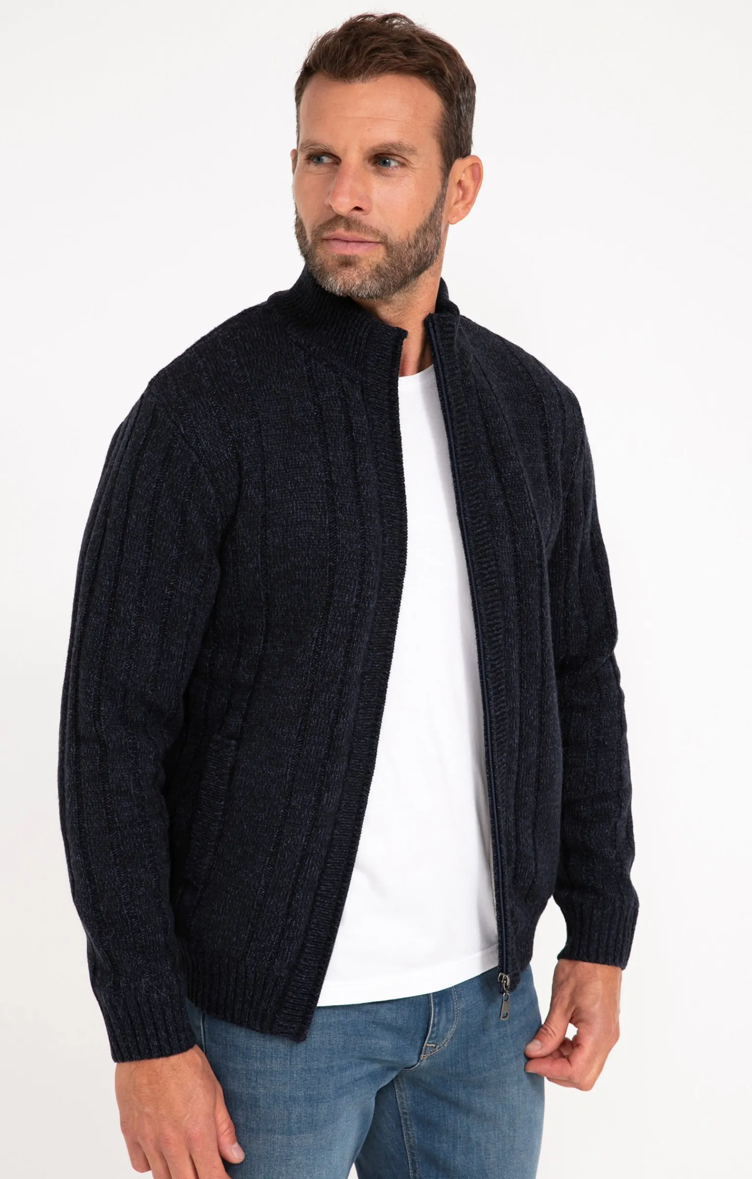 Pulls & Gilets<Armand Thiery Gilet côte doublé sherpa - Bleu