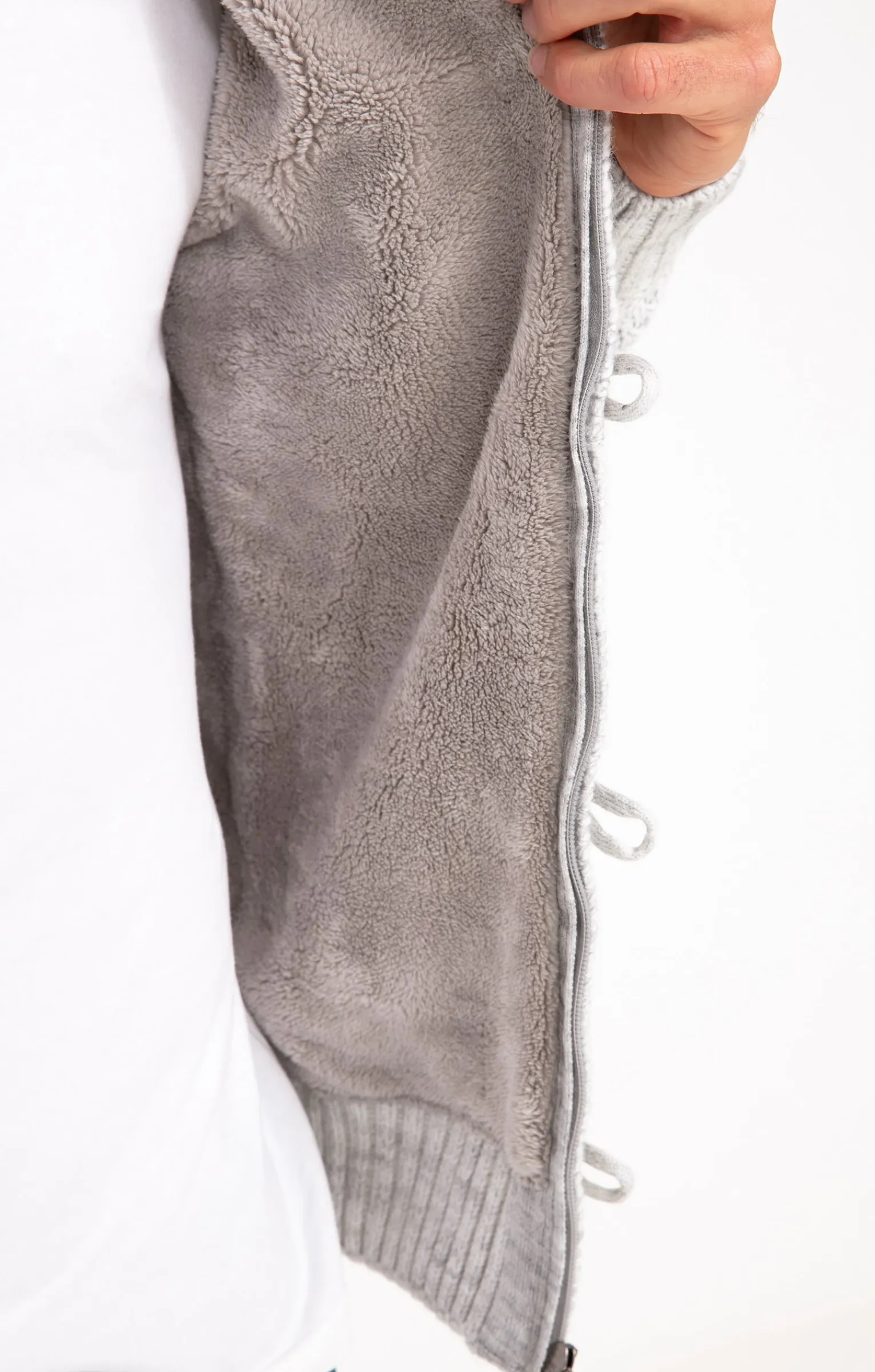 Pulls & Gilets<Armand Thiery Gilet doublé sherpa avec capuche - Grisclair