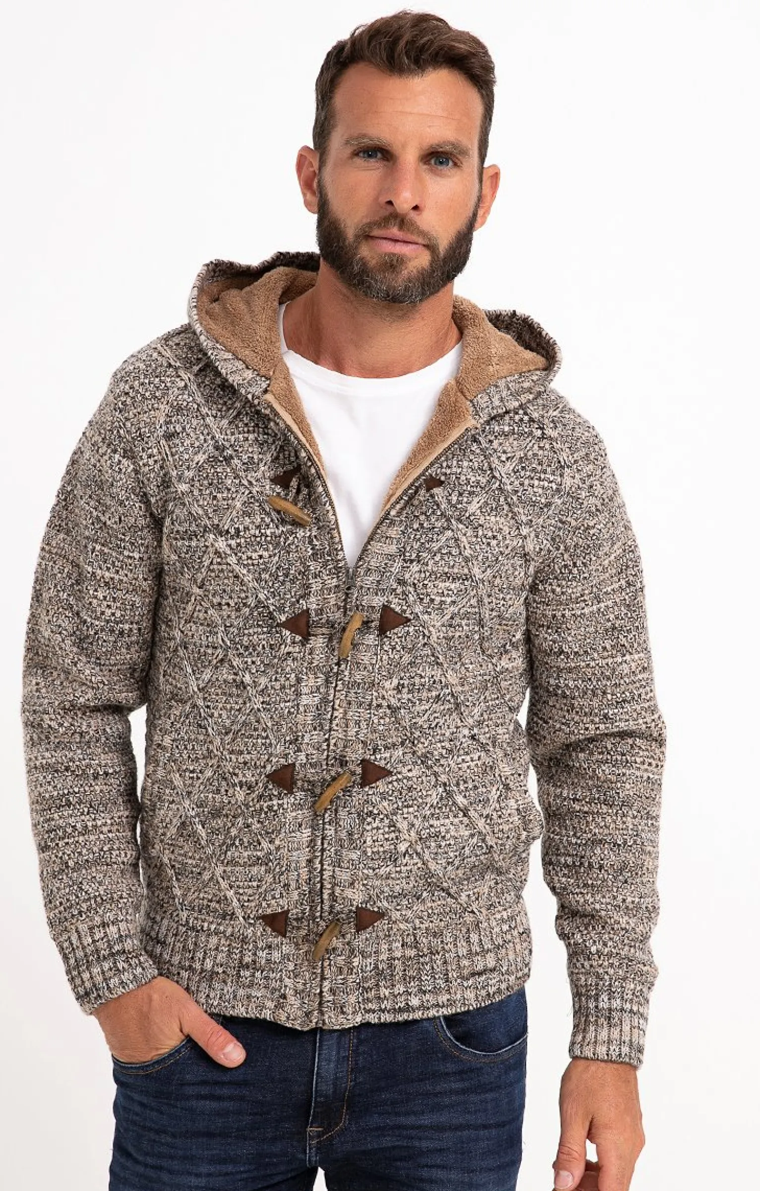 Pulls & Gilets<Armand Thiery Gilet doublé sherpa avec capuche - Camel