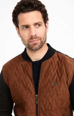 Pulls & Gilets<Armand Thiery Gilet manches longues Teddy color - Marron