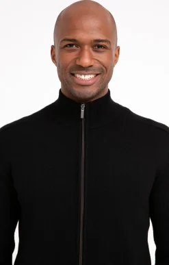 Pulls & Gilets<Armand Thiery Gilet uni détails camel - Noir