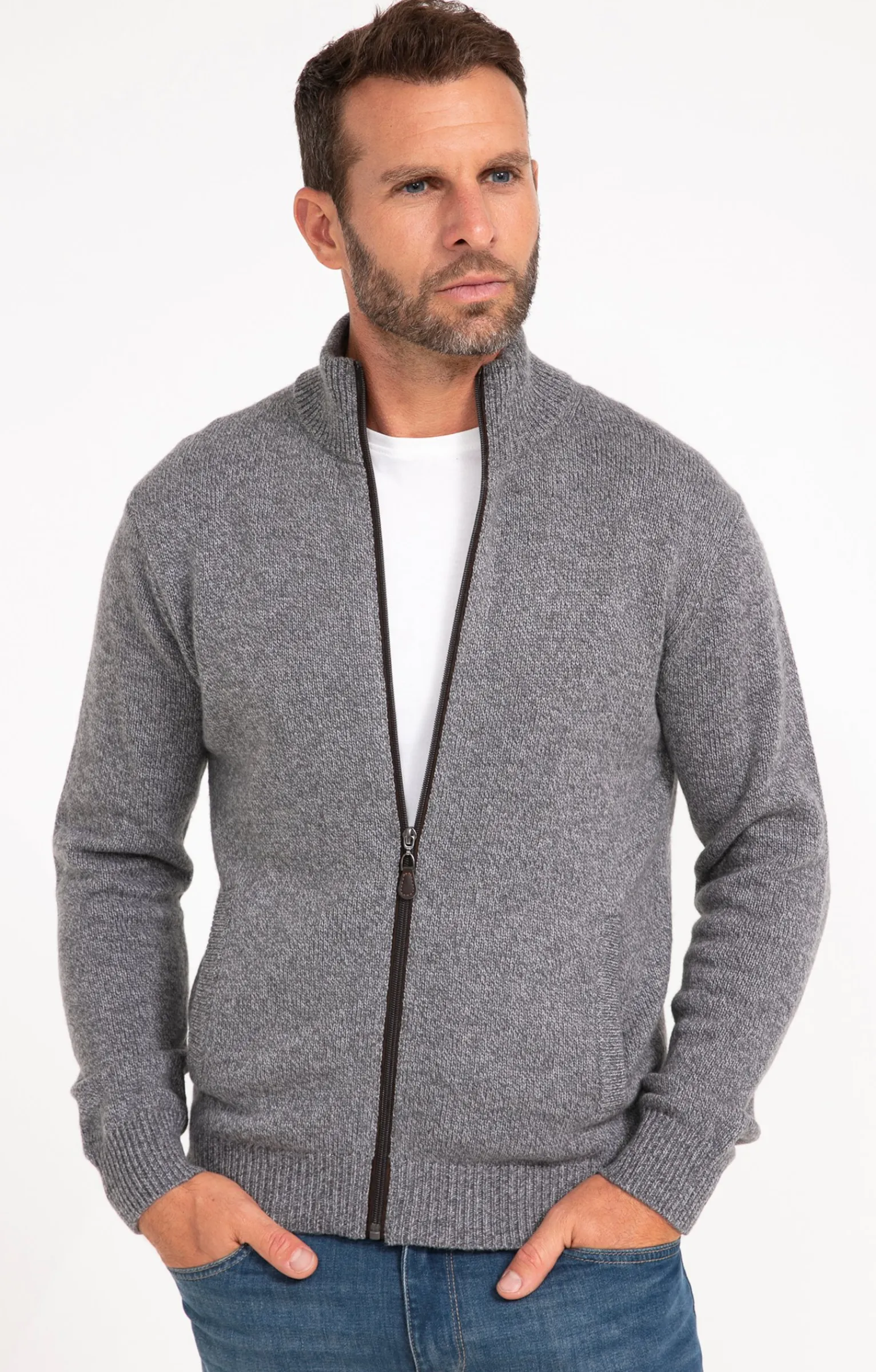 Pulls & Gilets<Armand Thiery Gilet uni en laine - Grismoyen
