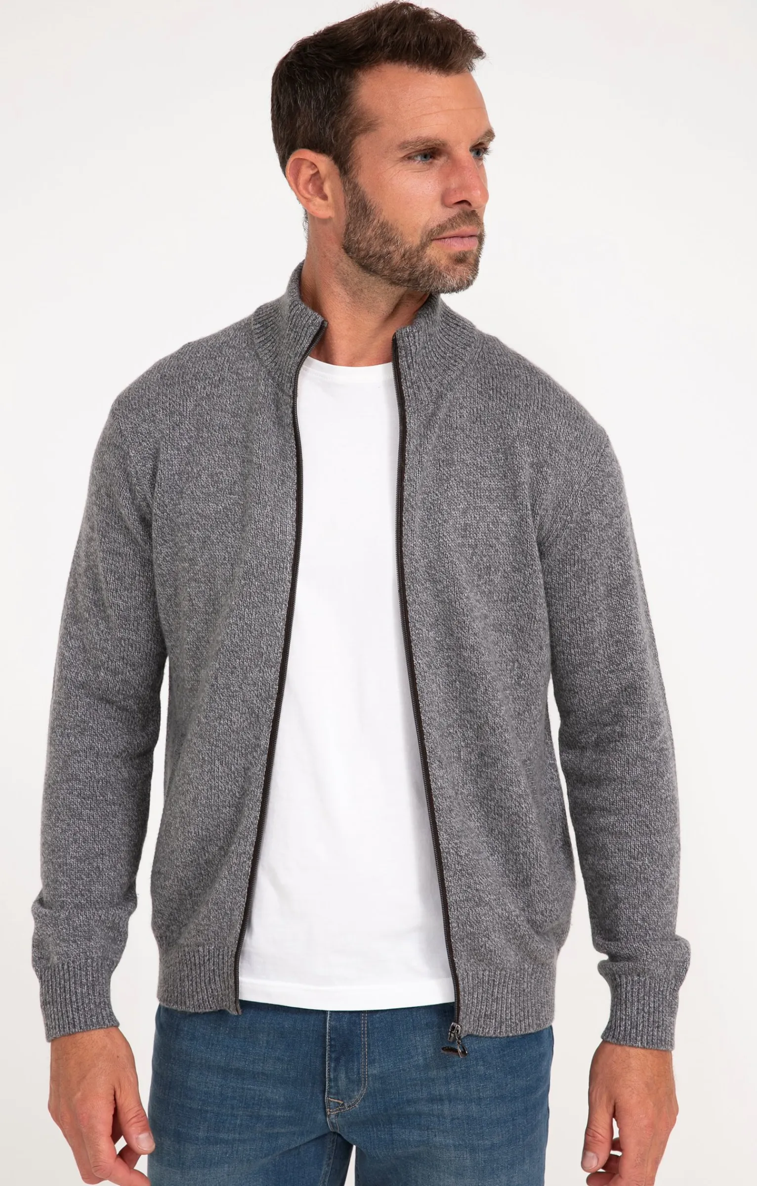 Pulls & Gilets<Armand Thiery Gilet uni en laine - Grismoyen