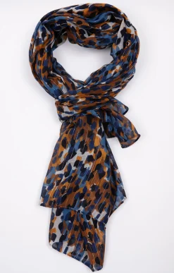 Accessoires<Armand Thiery Grand foulard imprimé tachiste - Bleudur