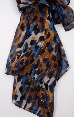 Accessoires<Armand Thiery Grand foulard imprimé tachiste - Bleudur