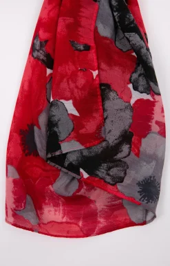 Accessoires<Armand Thiery Grand foulard motifs fleurs - Rouge