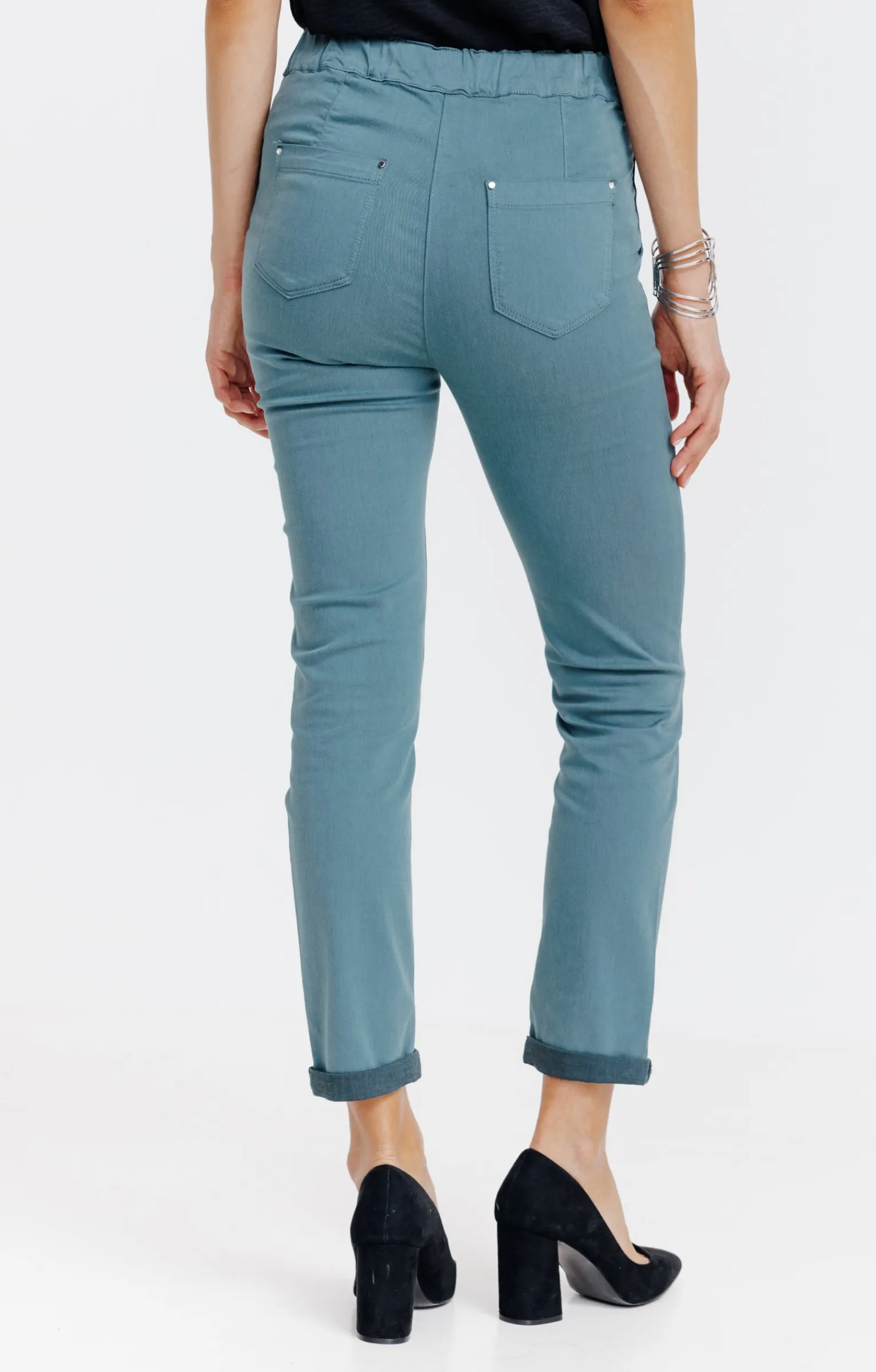 Pantalons<Armand Thiery Jogging coton stretch élastiqué dos - Tilleul