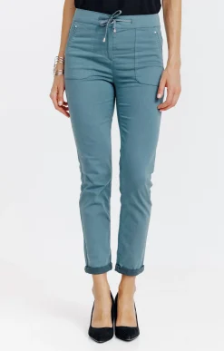Pantalons<Armand Thiery Jogging coton stretch élastiqué dos - Tilleul