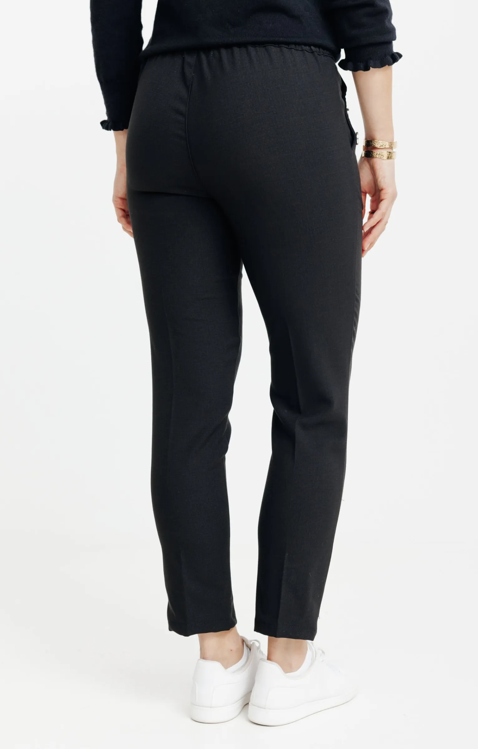 Pantalons<Armand Thiery Jogging fluide détail bouton - Noir