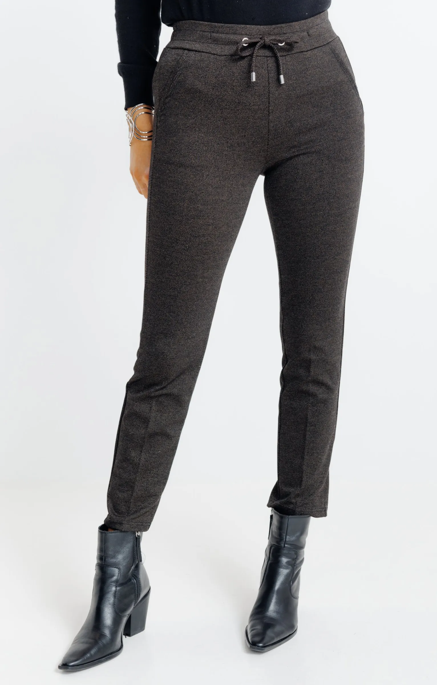 Pantalons<Armand Thiery Jogging milano chiné - Chocolat