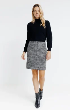 Jupes<Armand Thiery JUPE EN MAILLE DOUBLEE DETAIL ZIP - Noir
