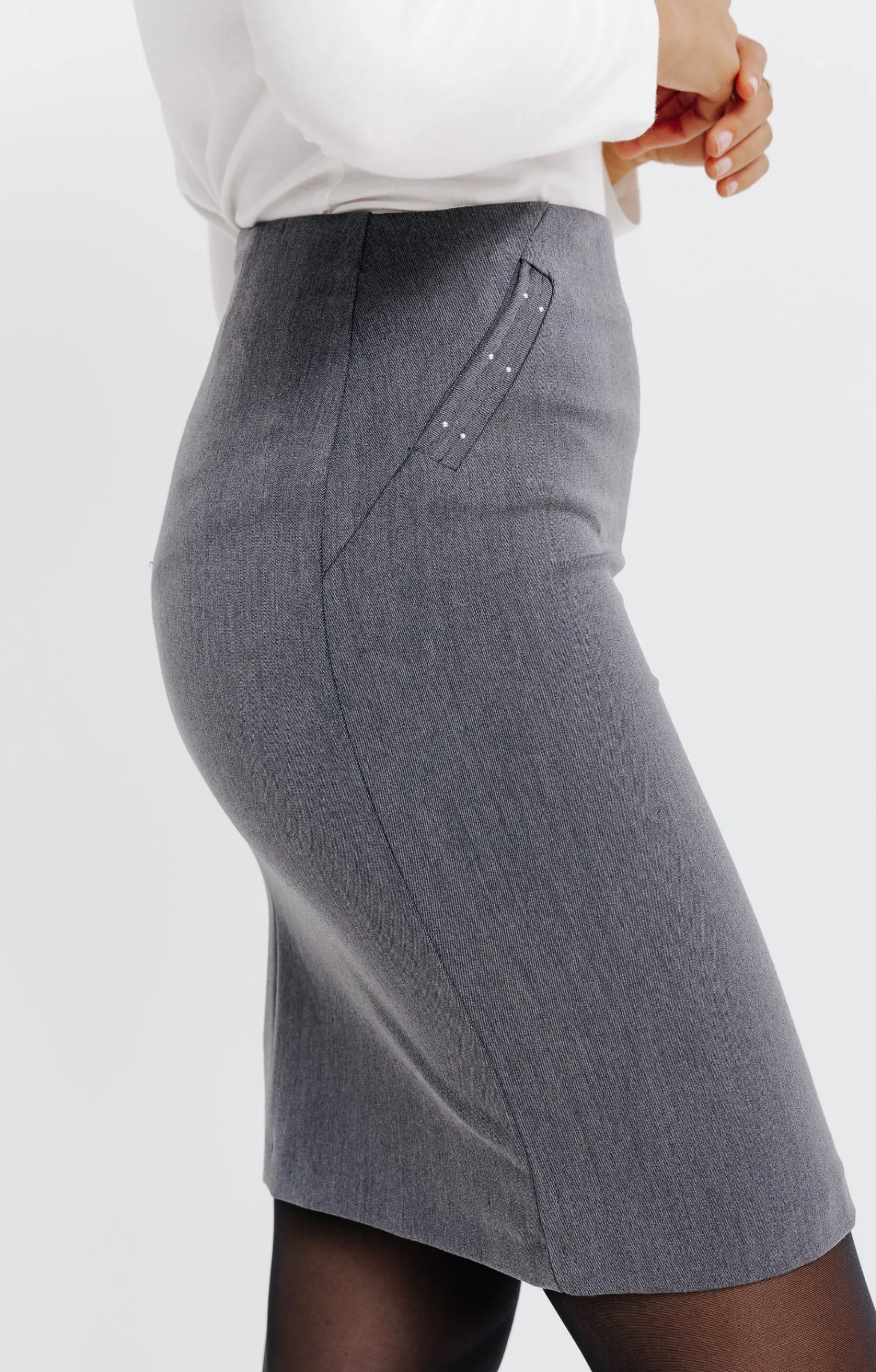 Jupes<Armand Thiery JUPE GENOUX CITY DOUBLEE - Anthracite