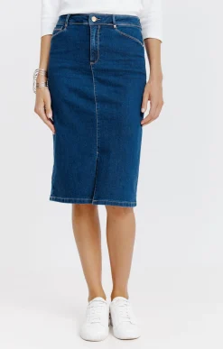 Jupes<Armand Thiery Jupe longue denim stone - Bleu