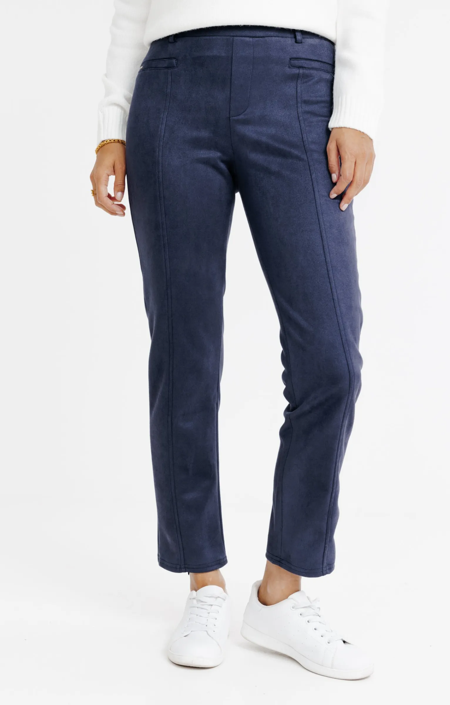Pantalons<Armand Thiery legging suédine détail clous - Marine