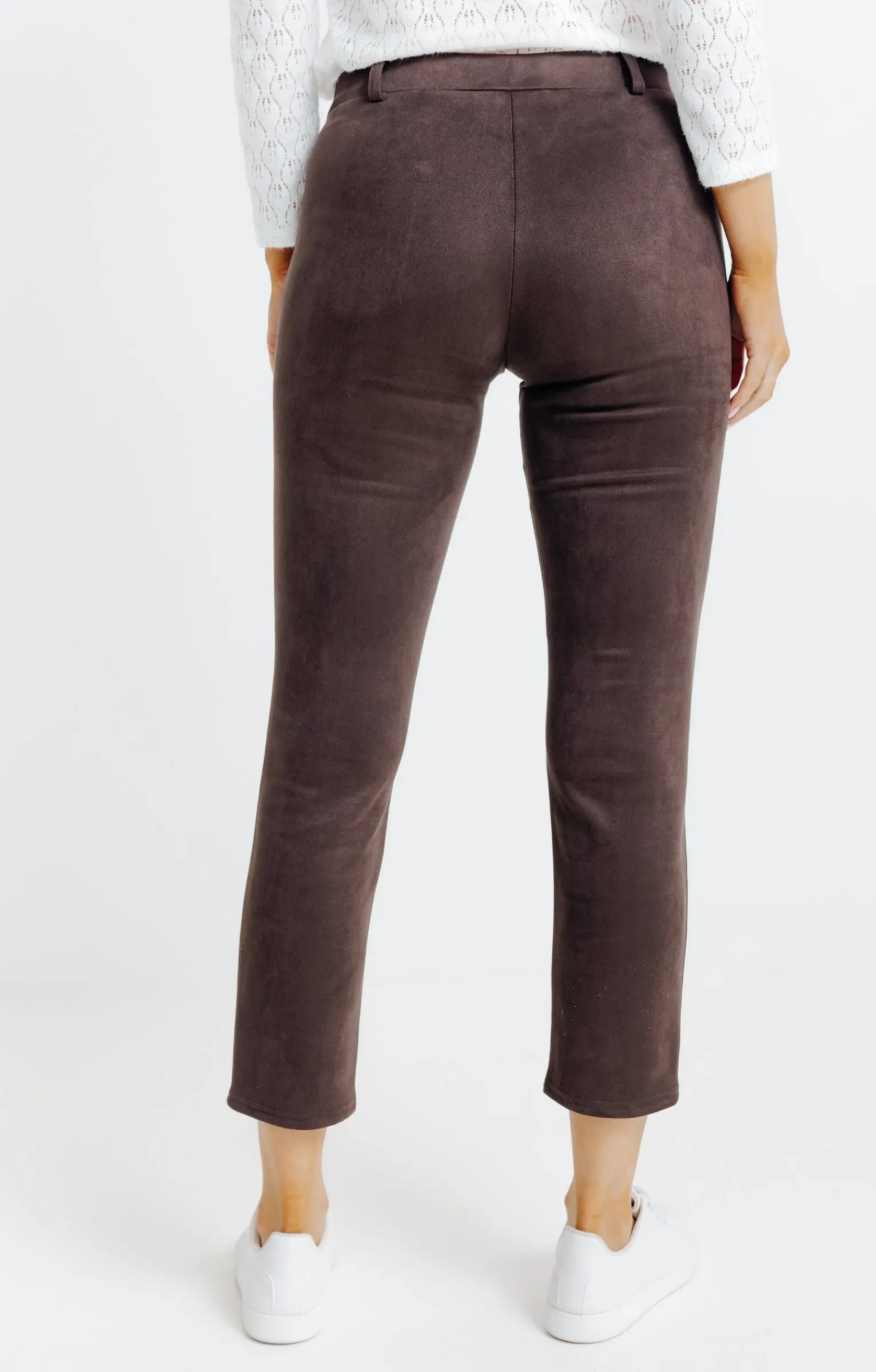 Pantalons<Armand Thiery legging suédine détail clous - Chocolat