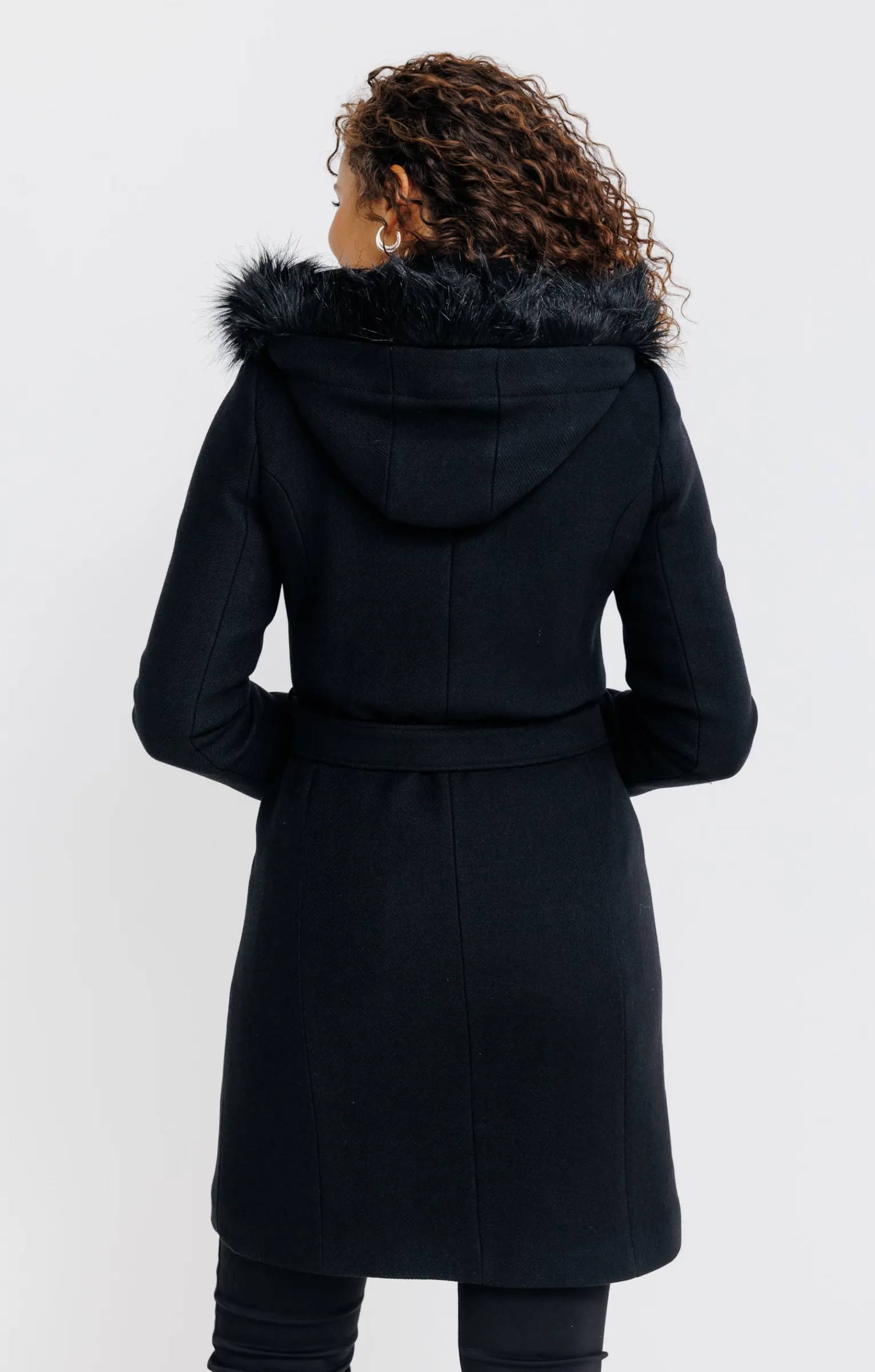 Manteaux<Armand Thiery LONG MANTEAU A CEINTURE - Noir