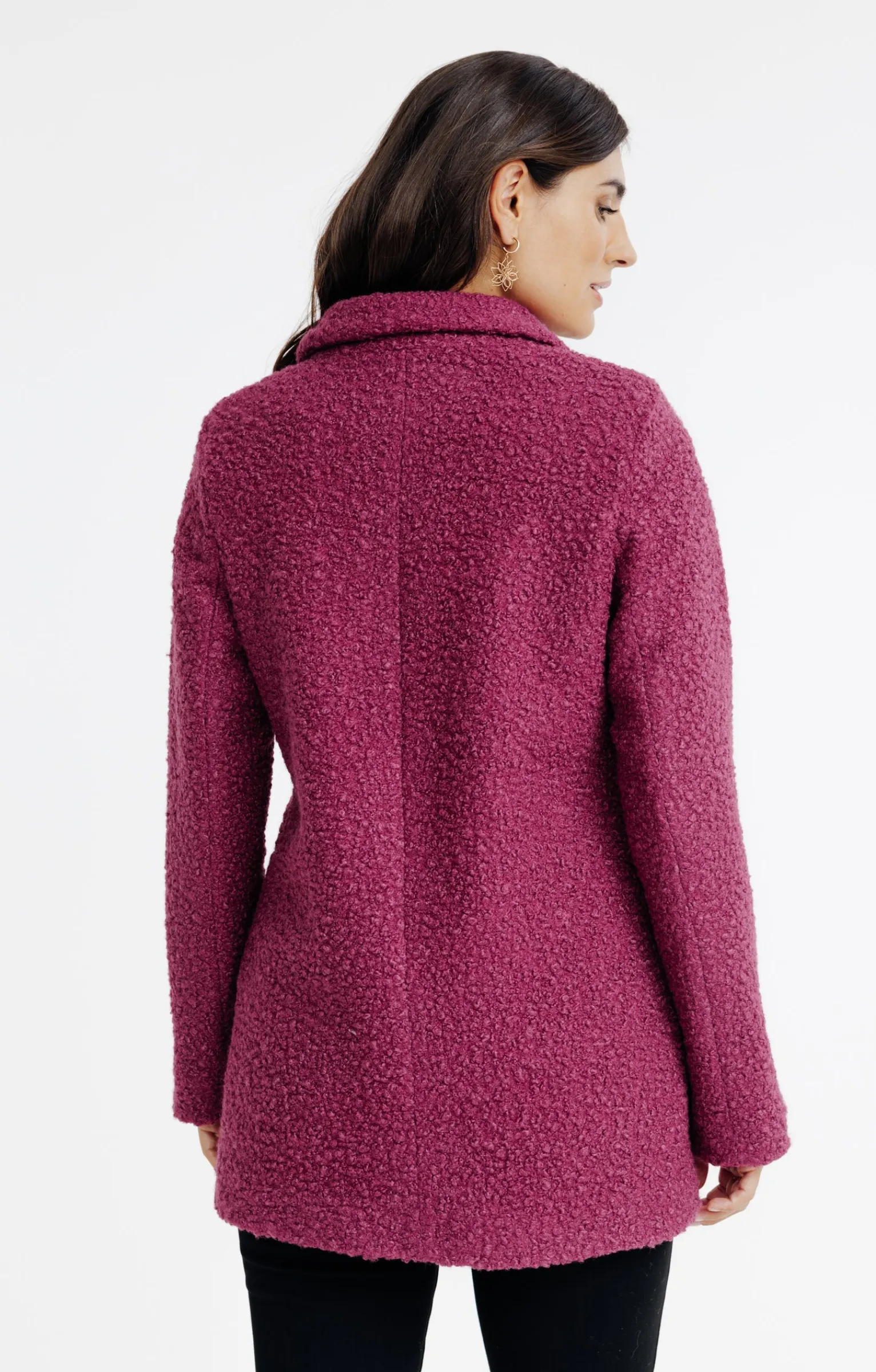 Manteaux<Armand Thiery Manteau court col tailleur - Aubergine