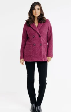 Manteaux<Armand Thiery Manteau court col tailleur - Aubergine