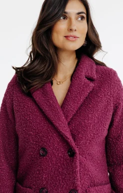 Manteaux<Armand Thiery Manteau court col tailleur - Aubergine