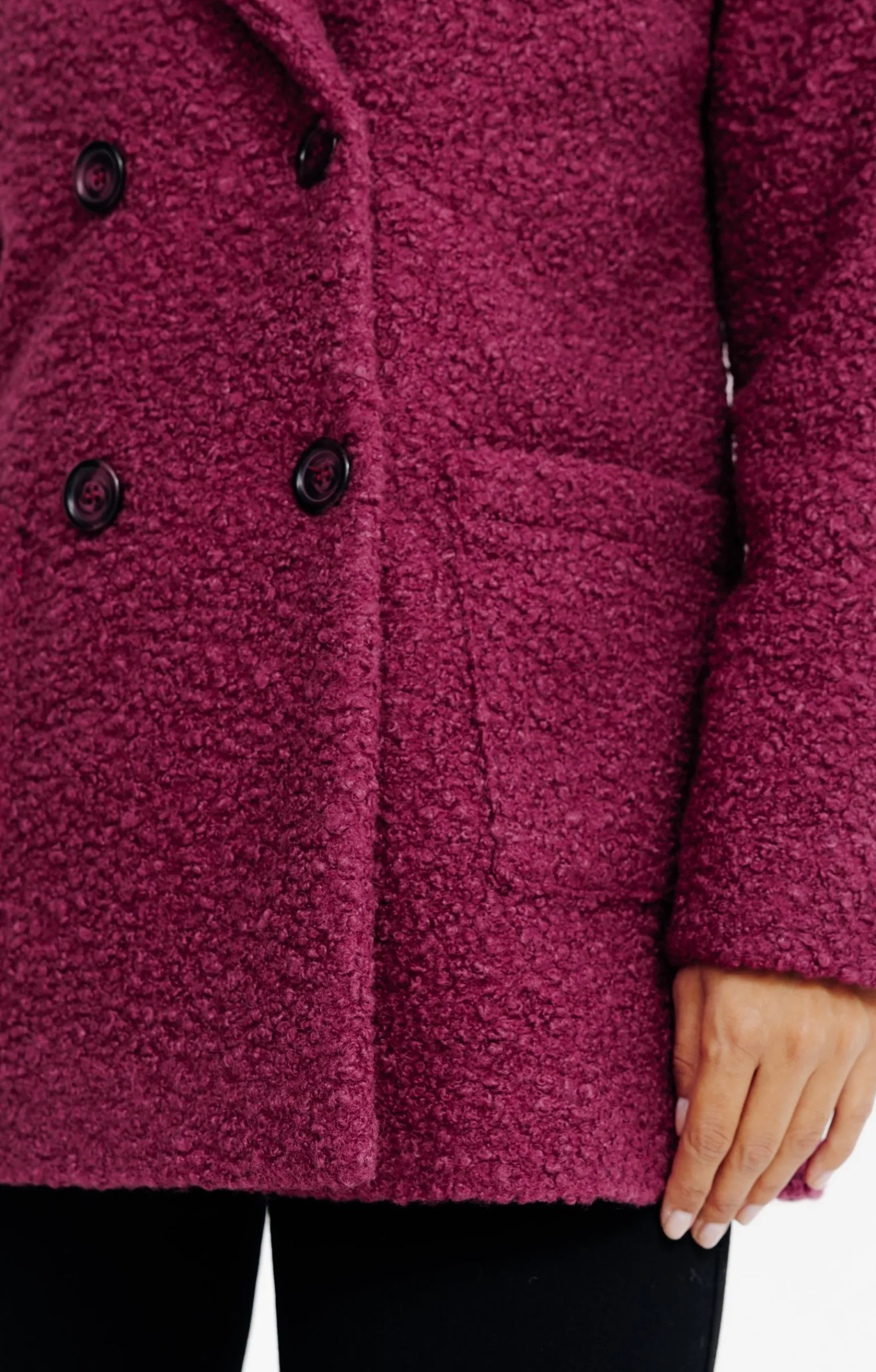 Manteaux<Armand Thiery Manteau court col tailleur - Aubergine