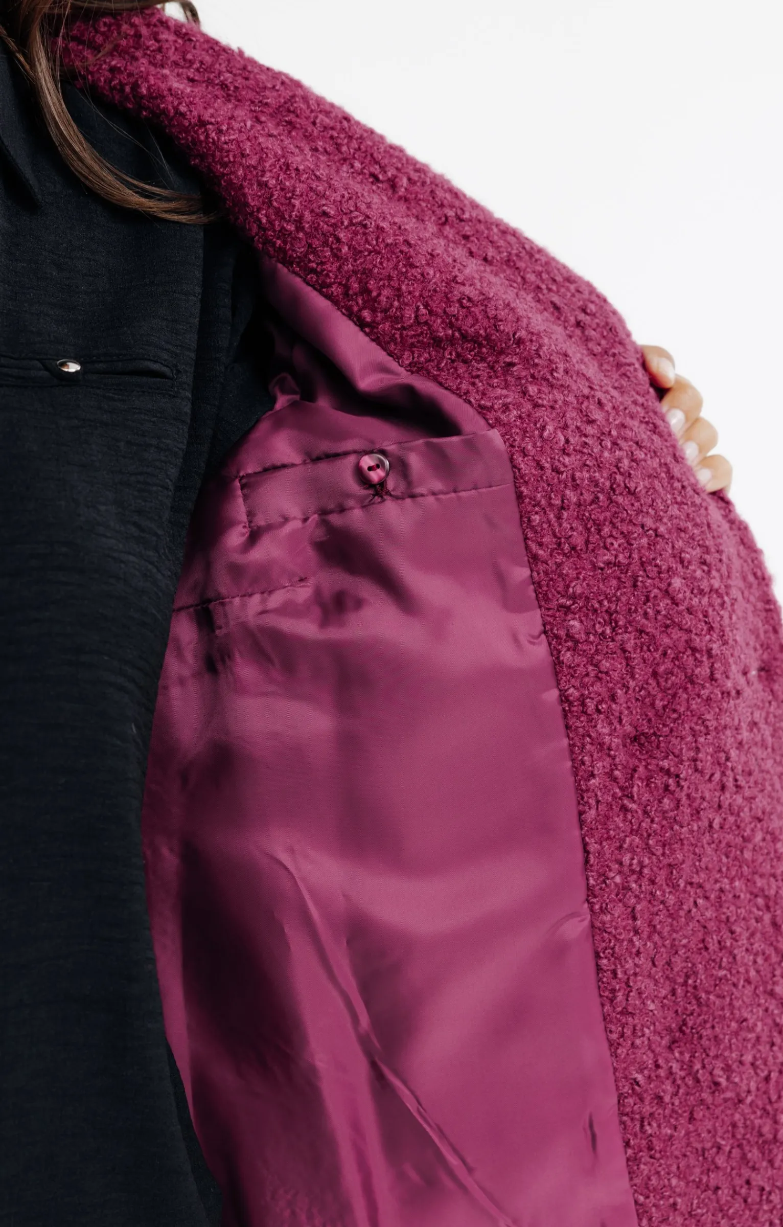 Manteaux<Armand Thiery Manteau court col tailleur - Aubergine