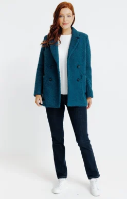 Manteaux<Armand Thiery Manteau court col tailleur - Pétrole