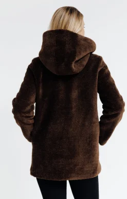 Manteaux<Armand Thiery Manteau en fausse fourrure à capuche - Chocolat