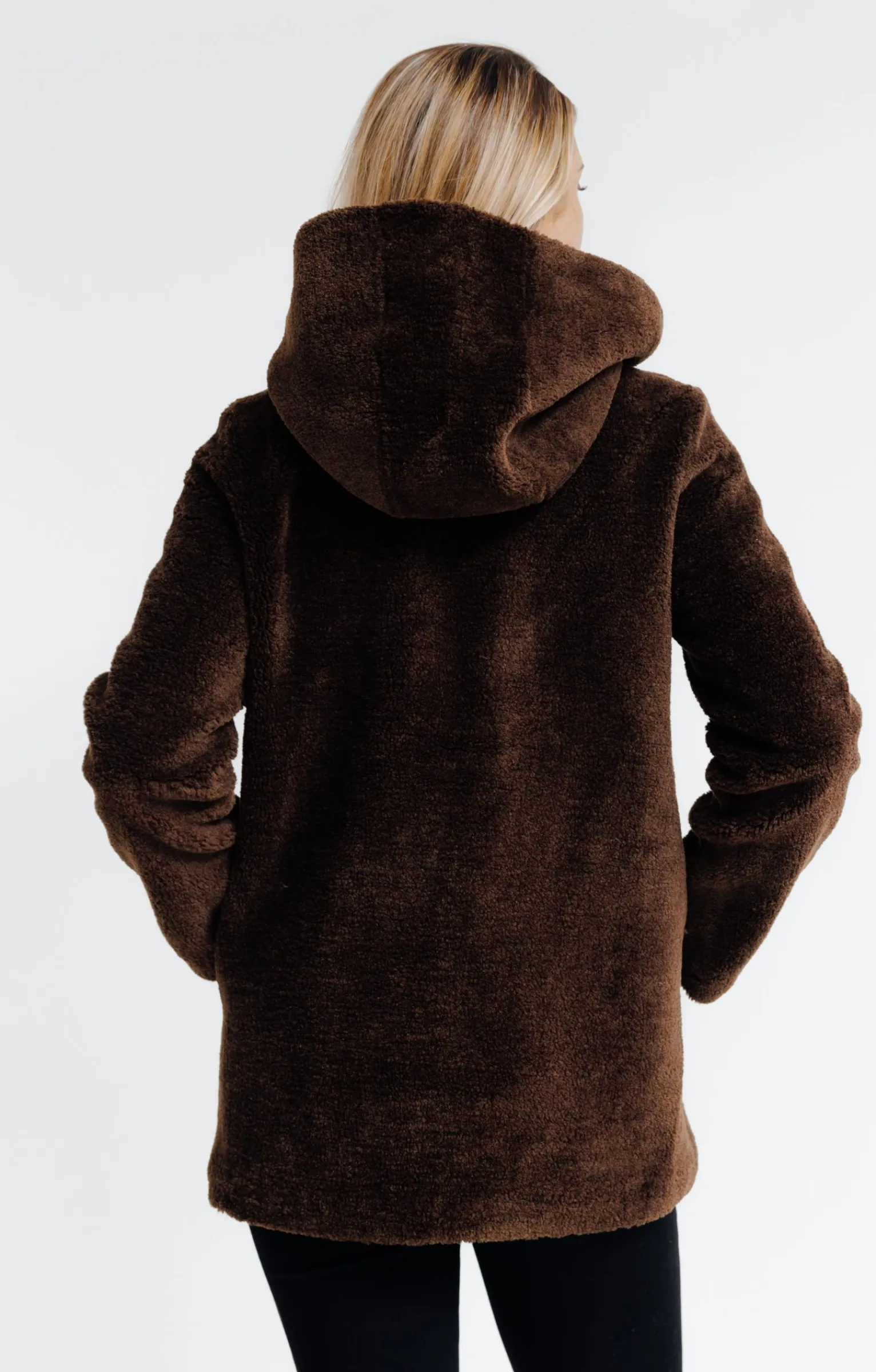 Manteaux<Armand Thiery Manteau en fausse fourrure à capuche - Chocolat