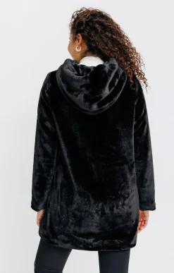 Manteaux<Armand Thiery Manteau fausse fourrure à capuche - Noir