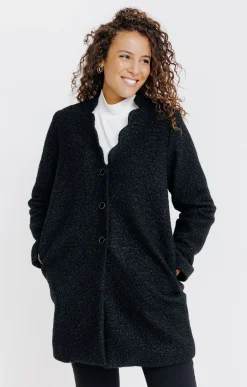 Manteaux<Armand Thiery Manteau long en matière bouclette - Noir