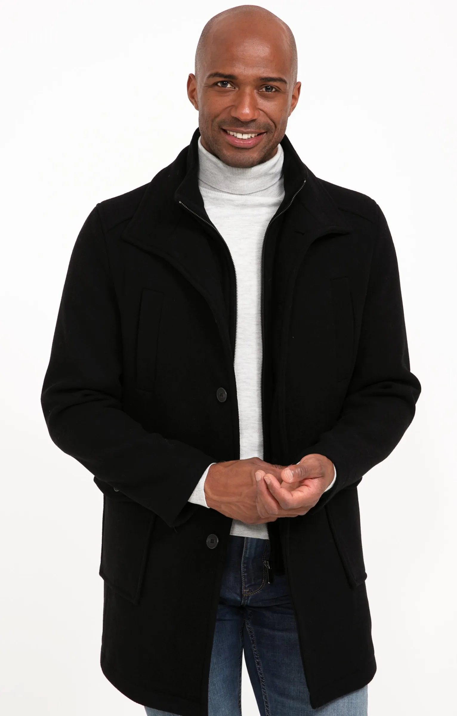 Manteaux<Armand Thiery Manteau mi-long BLACK M - Noir