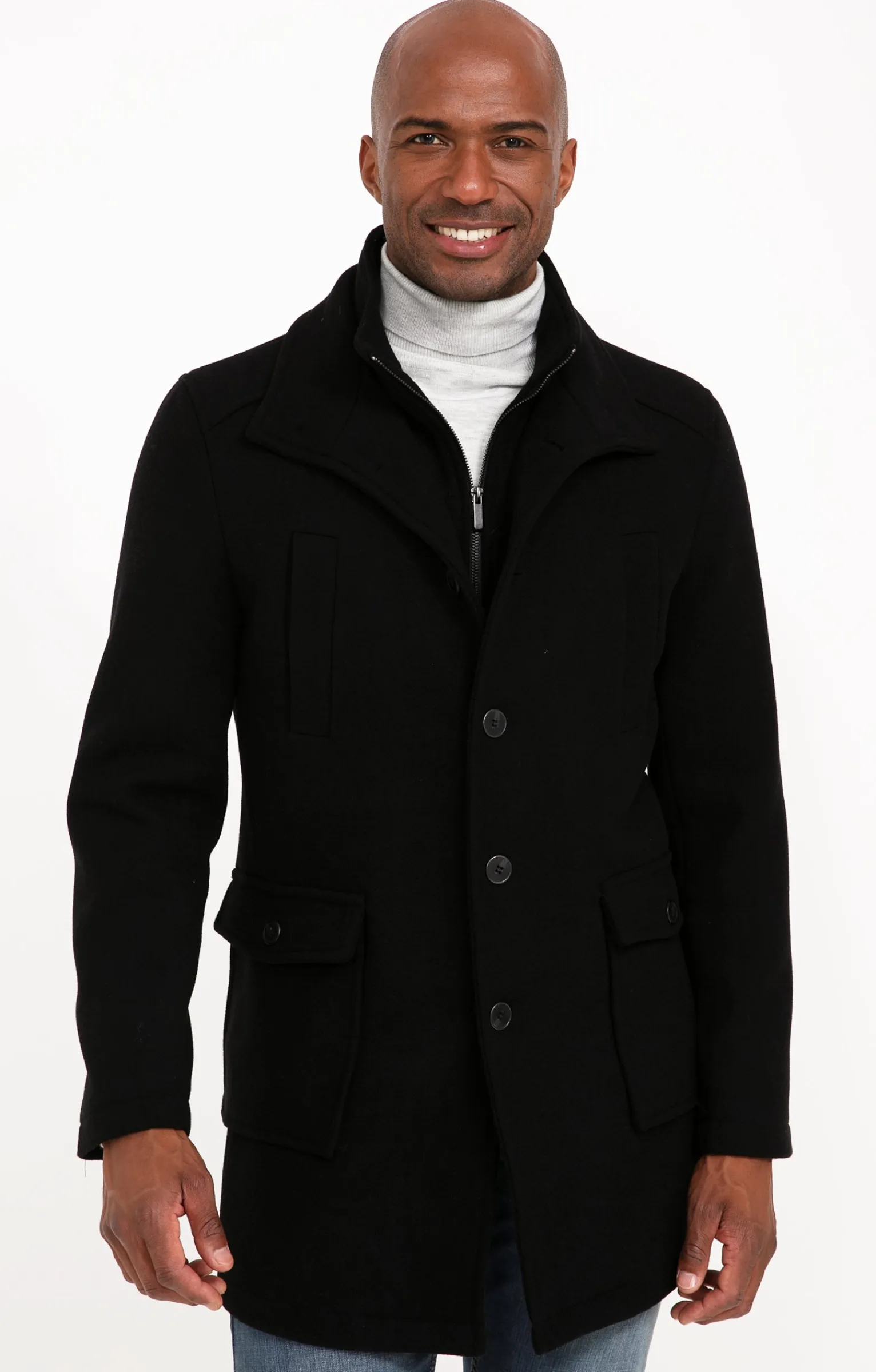 Manteaux<Armand Thiery Manteau mi-long BLACK M - Noir
