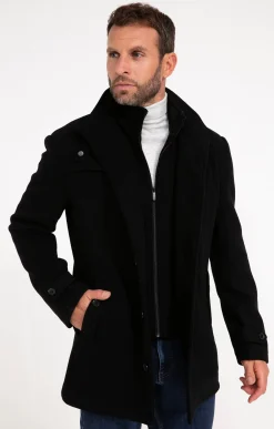 Manteaux<Armand Thiery Manteau mi-long NEW SAENOSTE - Noir