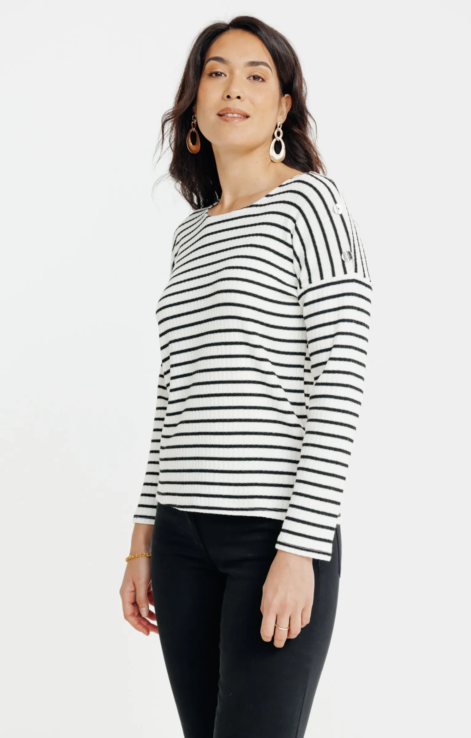 Pulls & Cardigans<Armand Thiery Marinière fantaisie - Écru