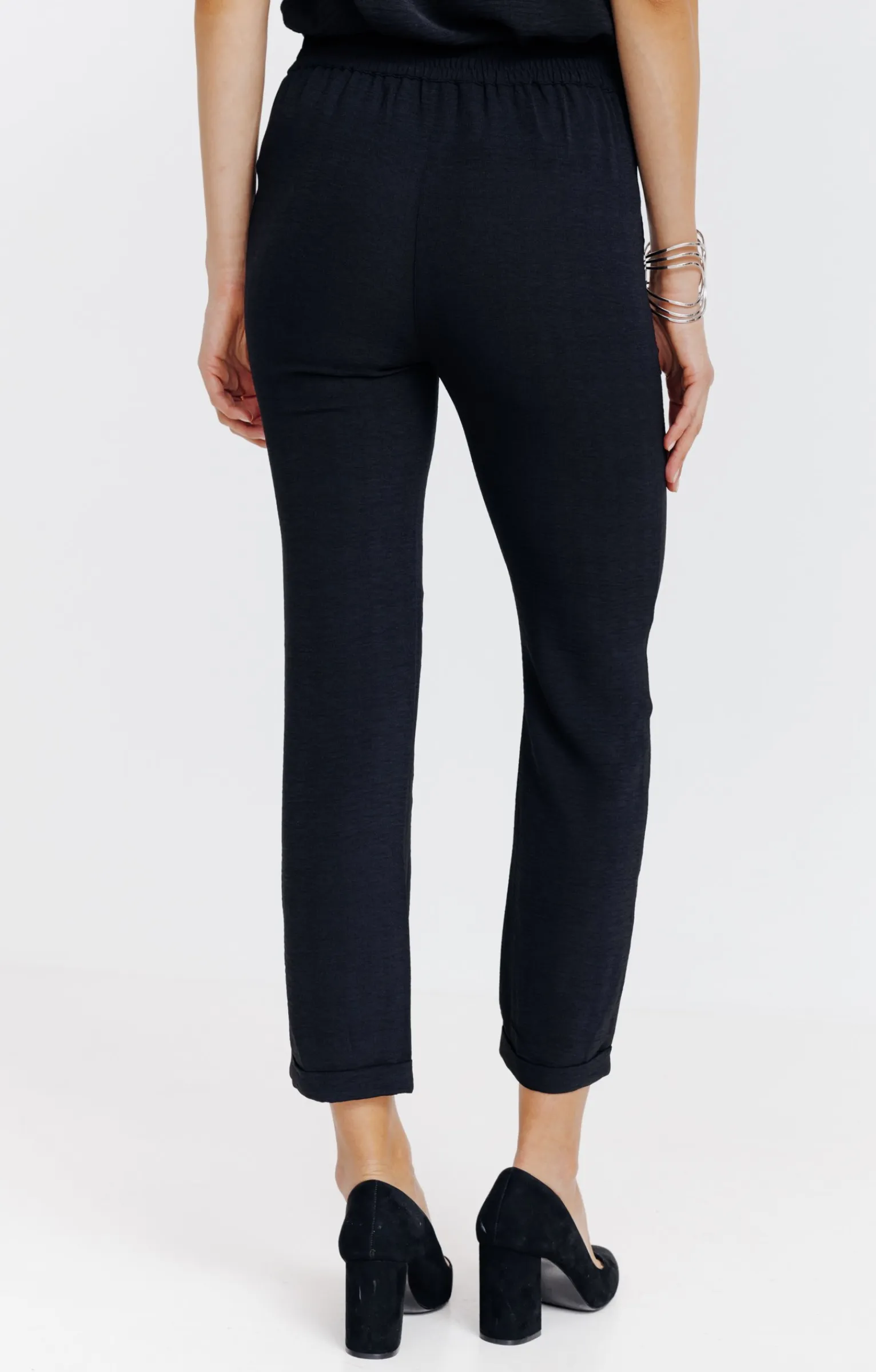 Pantalons<Armand Thiery Pantacourt fluide élastiqué dos - Noir