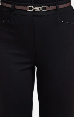 Pantalons<Armand Thiery Pantacourt large en maille détails clous - Noir